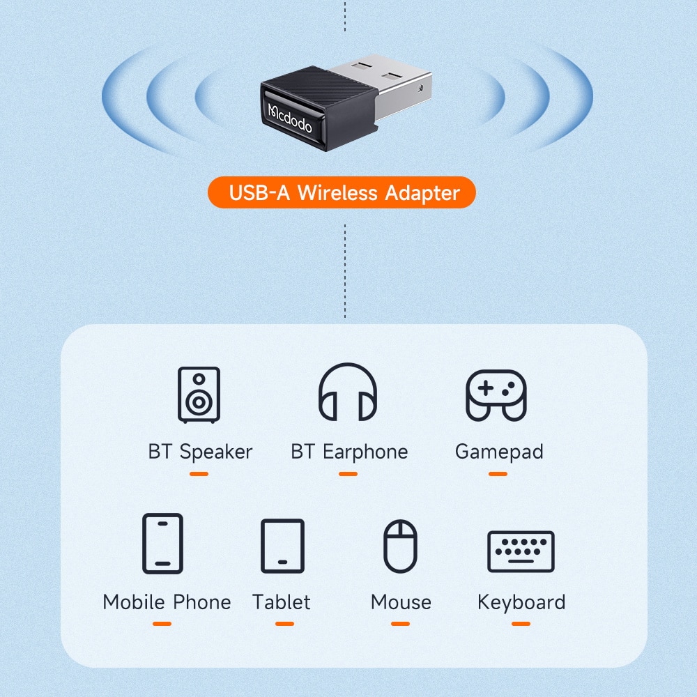 Mcdodo - Ασύρματος Προσαρμογέας (OT-1580) - USB, Έκδοση BT V5.1, ABS - Μαύρο - Image 6