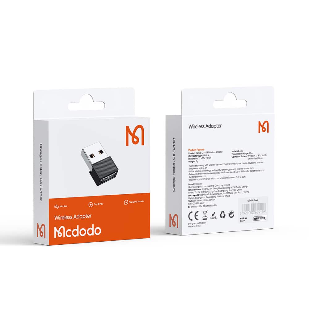 Mcdodo - Ασύρματος Προσαρμογέας (OT-1580) - USB, Έκδοση BT V5.1, ABS - Μαύρο - Image 7