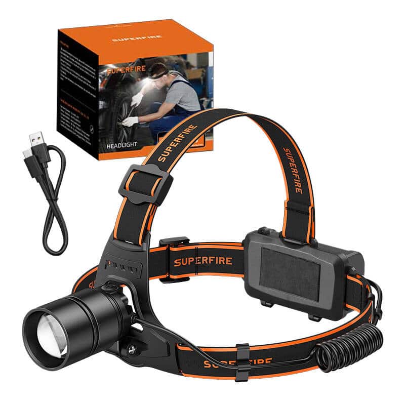 Φακός κεφαλής Superfire HL71 – 500 lm, USB, 5 λειτουργίες - Image 2