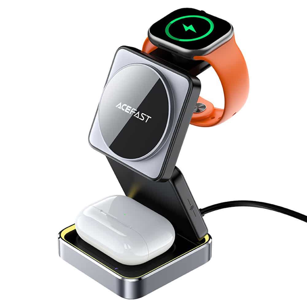 Acefast - Charging Station 3in1 (e20) - Magsafe For Phone, Earbuds, Apple Watch, 23w, 3a, Foldable - Metal Gray - Image 2