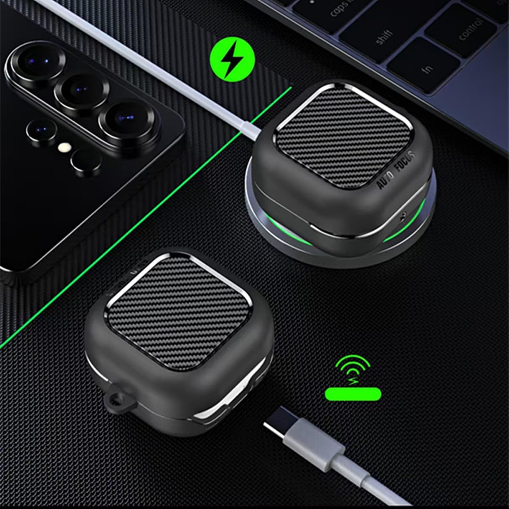 Techsuit - CarbonFiber - για Samsung Galaxy Buds 4 / Buds 4 Pro - Μαύρο - Image 5