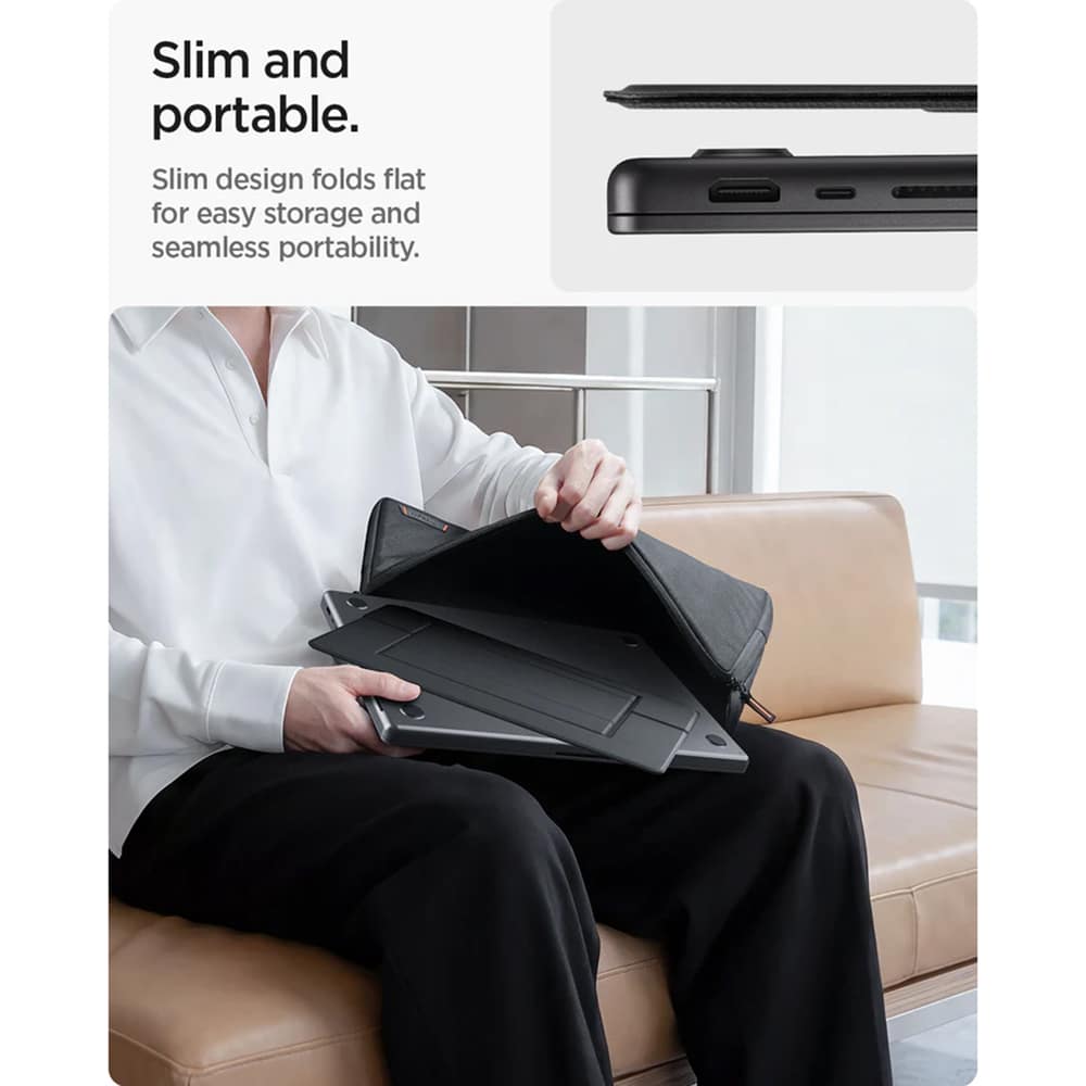 Spigen - Λεπτή Βάση Φορητού Υπολογιστή LD201-S7 (AMP11116) - Πτυσσόμενη, Λεπτή, Σταθερή, Αντιολισθητική, Αντικολλητική, Έως 14" - Μαύρη - Image 7