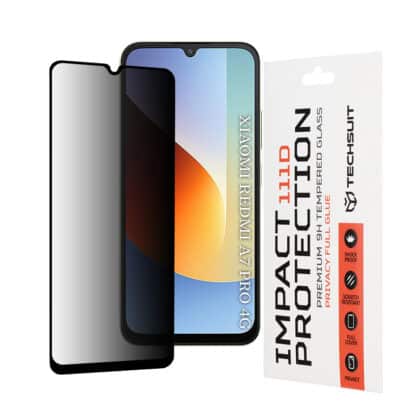 Techsuit - 111D Πλήρης Κόλλα Προστασίας Απορρήτου - Xiaomi Redmi A7 Pro 4G - Μαύρο