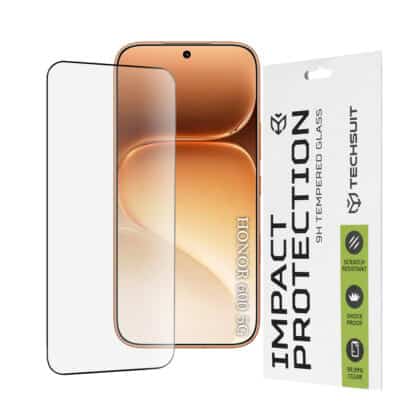 Techsuit - 111D Πλήρης Κάλυψη / Πλήρες Γυαλί με Κόλλα - Honor 600 / 600 Pro - Μαύρο