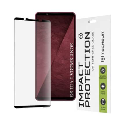 Techsuit - 111D Πλήρης Κάλυψη / Πλήρες Γυαλί με Κόλλα - Sony Xperia 1 VIII - Μαύρο