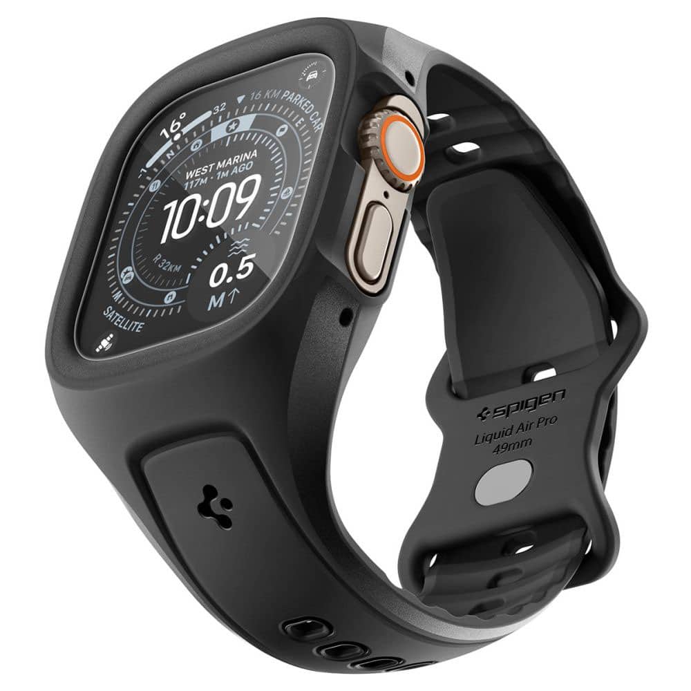 Spigen - Liquid Air Pro + Προστατευτικό Οθόνης (ACS11416) - Apple Watch Ultra / Ultra 2 / Ultra 3 - Ματ Μαύρο - Image 2