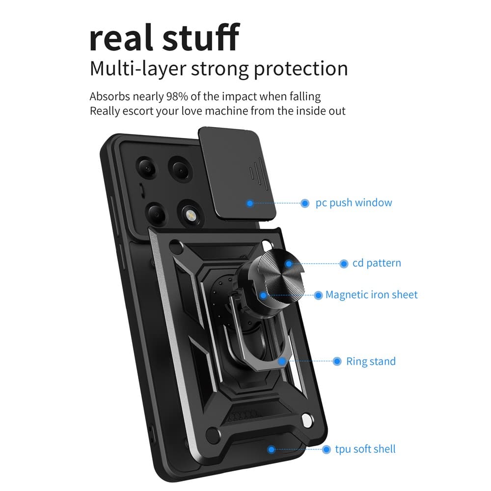 Techsuit CamShield Series - θήκη για Xiaomi Redmi Note 13 Pro 4G / Poco M6 - Μαύρο - Image 3