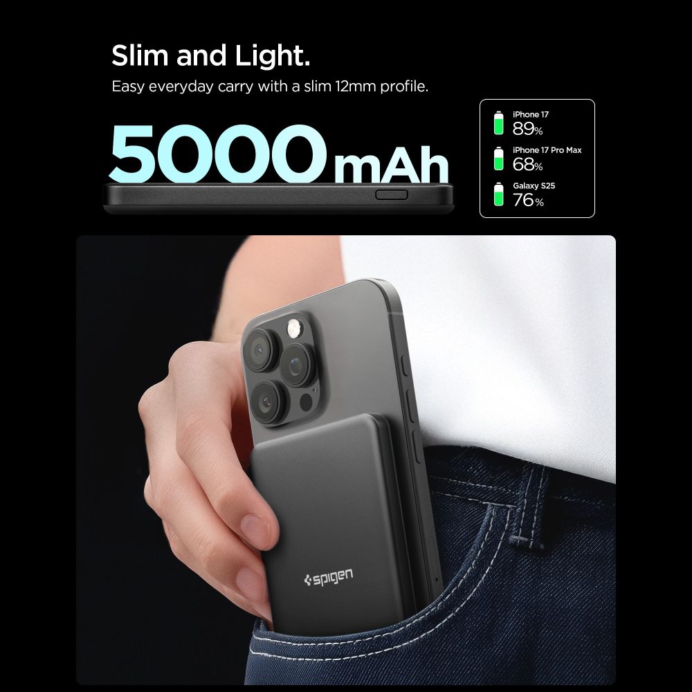 SPIGEN EA2205MQ POWERBANK MAGSAFE 5000MAH 22.5W QI2 ΜΑΥΡΟ - Image 5