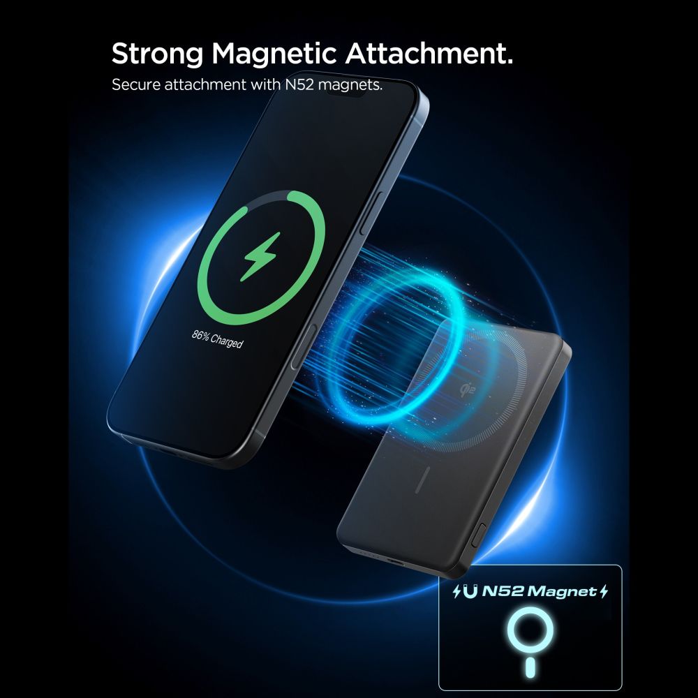 SPIGEN EA2205MQ POWERBANK MAGSAFE 5000MAH 22.5W QI2 ΜΑΥΡΟ - Image 6
