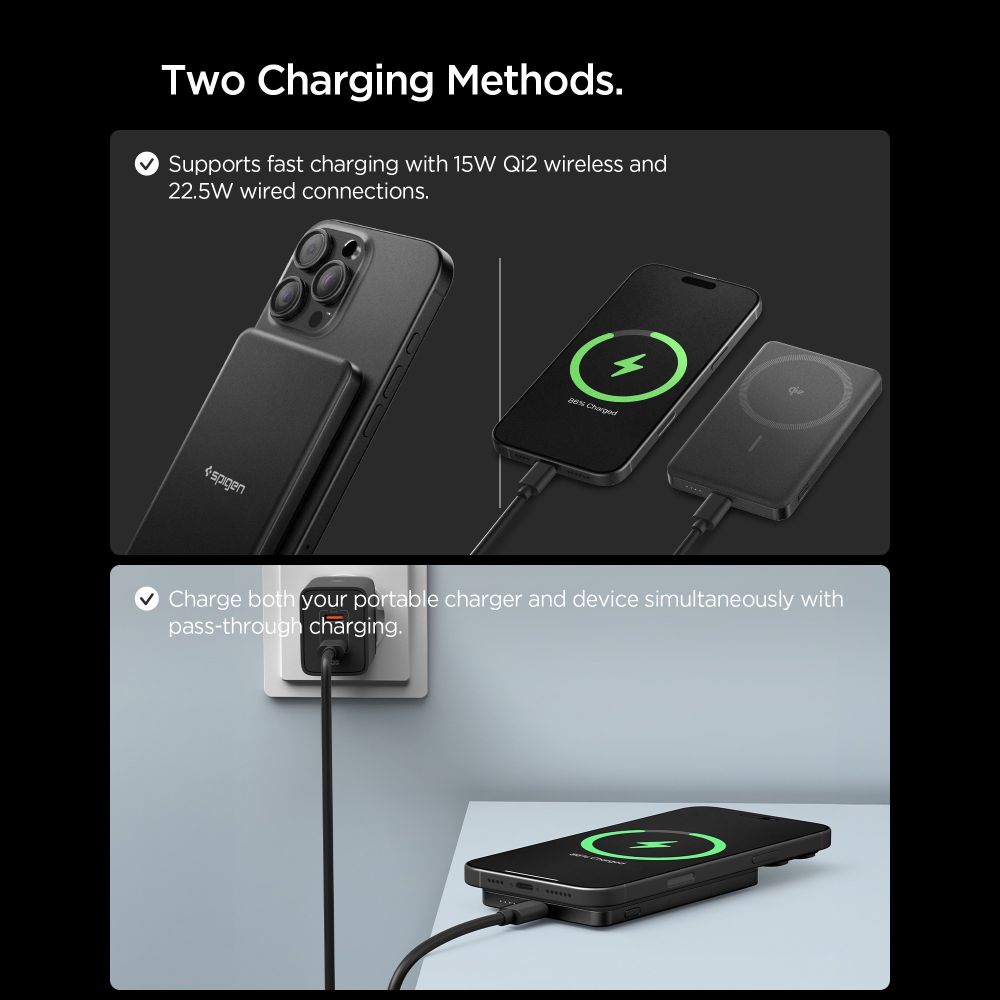 SPIGEN EA2205MQ POWERBANK MAGSAFE 5000MAH 22.5W QI2 ΜΑΥΡΟ - Image 7