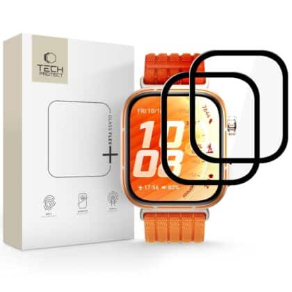 Υβριδικό γυαλί τεχνολογίας προστασίας Glass FLEX+ 2 τεμαχίων για ρολόι Huawei Fit 5 Pro, μαύρο