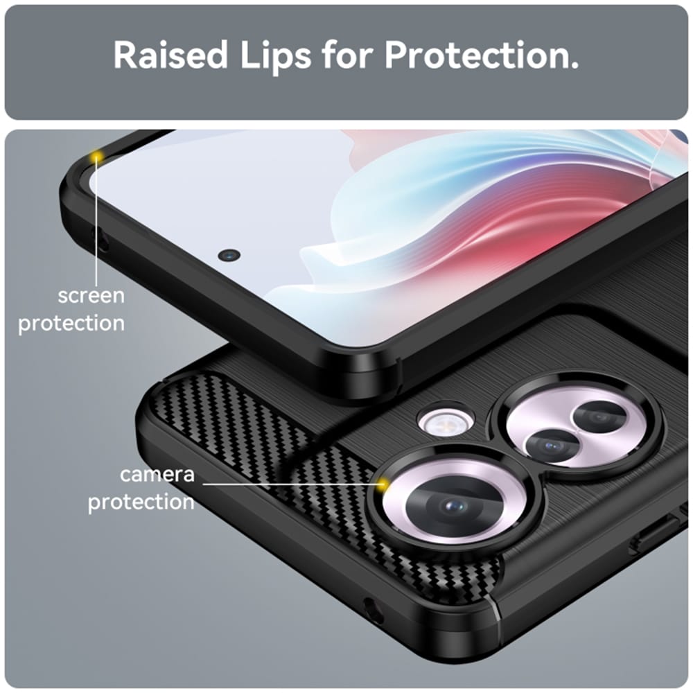Techsuit Carbon Silicone - θήκη για Oppo Reno11 F - Μαύρο - Image 5