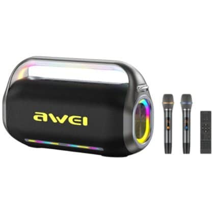 Φορητό Ασύρματο Ηχείο AWEI KT20 400W Bluetooth 5.3 με Σετ Καραόκε Μαύρο