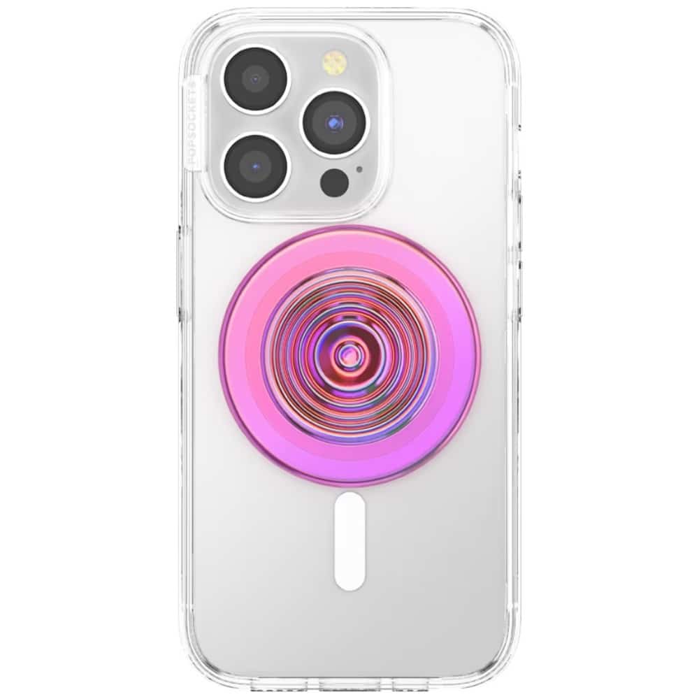 Θήκη τηλεφώνου και βάση Popsockets Round Ripple Aviation Opalescent με ιριδίζουσα απόχρωση και ροζ χρώμα - Image 3