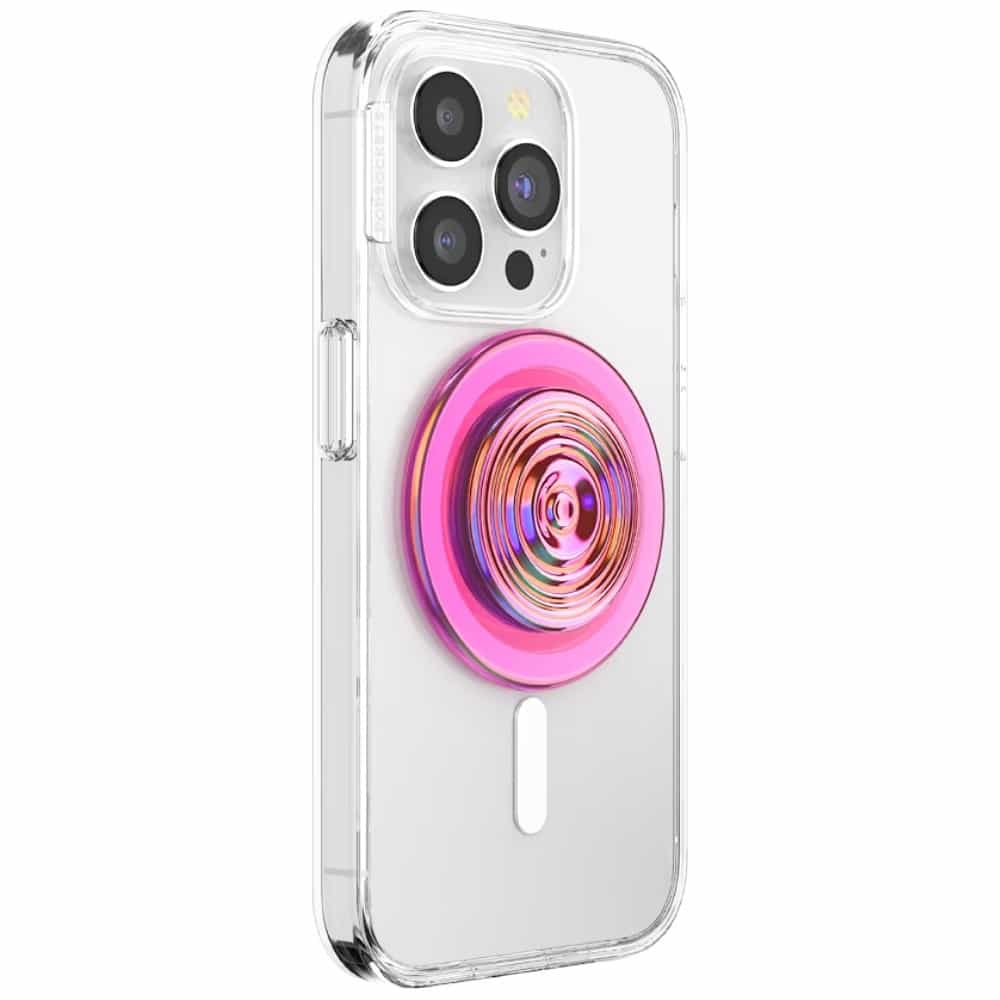 Θήκη τηλεφώνου και βάση Popsockets Round Ripple Aviation Opalescent με ιριδίζουσα απόχρωση και ροζ χρώμα - Image 5