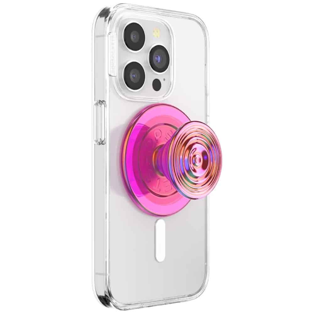 Θήκη τηλεφώνου και βάση Popsockets Round Ripple Aviation Opalescent με ιριδίζουσα απόχρωση και ροζ χρώμα - Image 6
