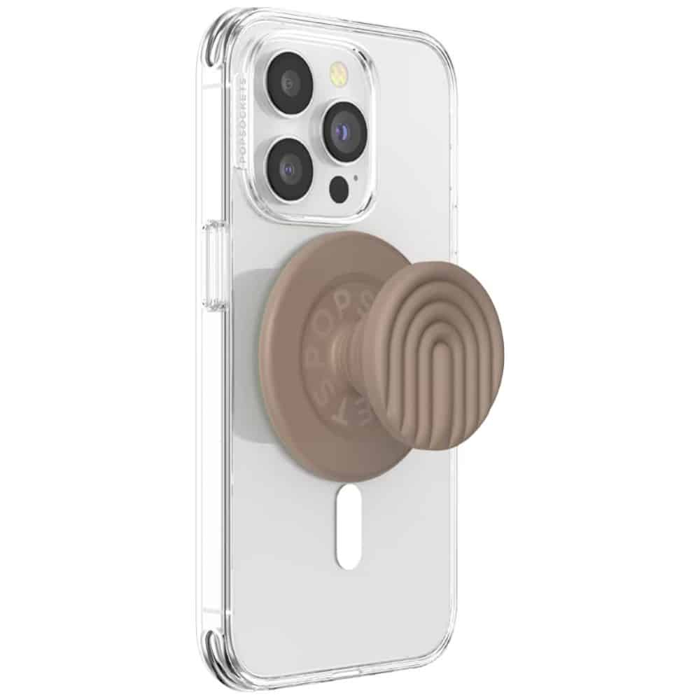 Βάση και θήκη τηλεφώνου Popsockets MagSafe Round PopOut Latte Curves MagSafe, μπεζ - Image 3