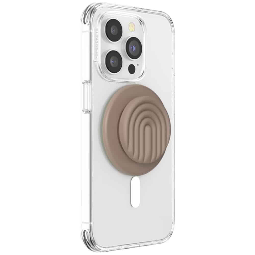 Βάση και θήκη τηλεφώνου Popsockets MagSafe Round PopOut Latte Curves MagSafe, μπεζ - Image 4