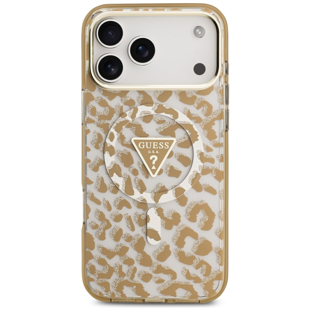 Guess Leopard Glitter MagSafe - θήκη για Apple iPhone 17 Pro Max - Καφέ - Image 3