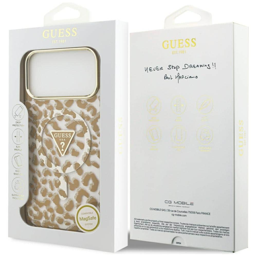 Guess Leopard Glitter MagSafe - θήκη για Apple iPhone 17 Pro Max - Καφέ - Image 8