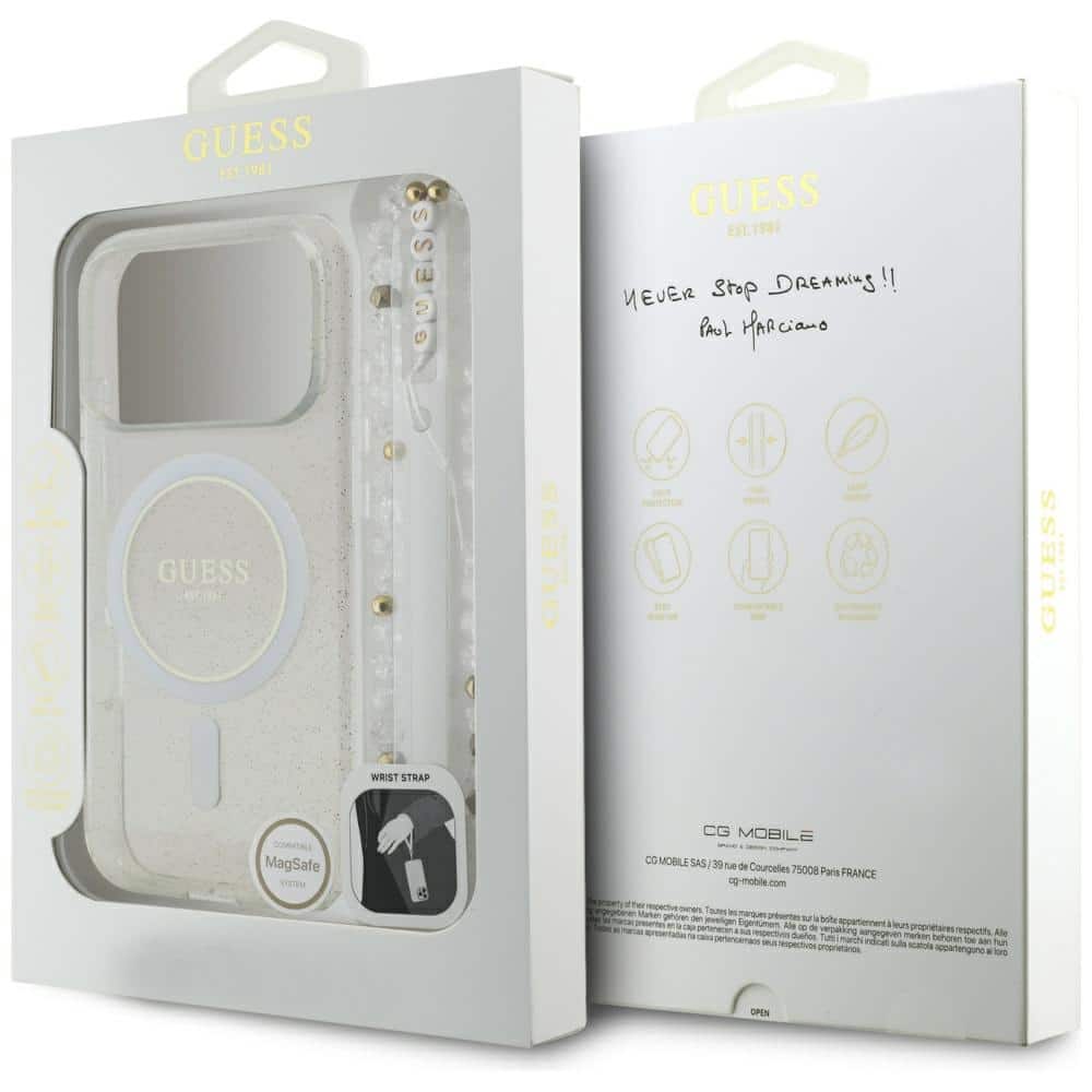 Guess IML Glitter Pearl Strap MagSafe - θήκη για Apple iPhone 17 Pro - Διάφανο - Image 8