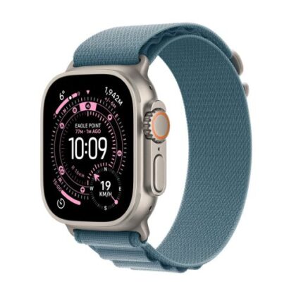 Apple Watch Ultra 3 (2025) GPS + Cellular 5G 49mm Θήκη από τιτάνιο Natur με ανοιχτό μπλε/Alpine Loop M EU MEWM4QR/A
