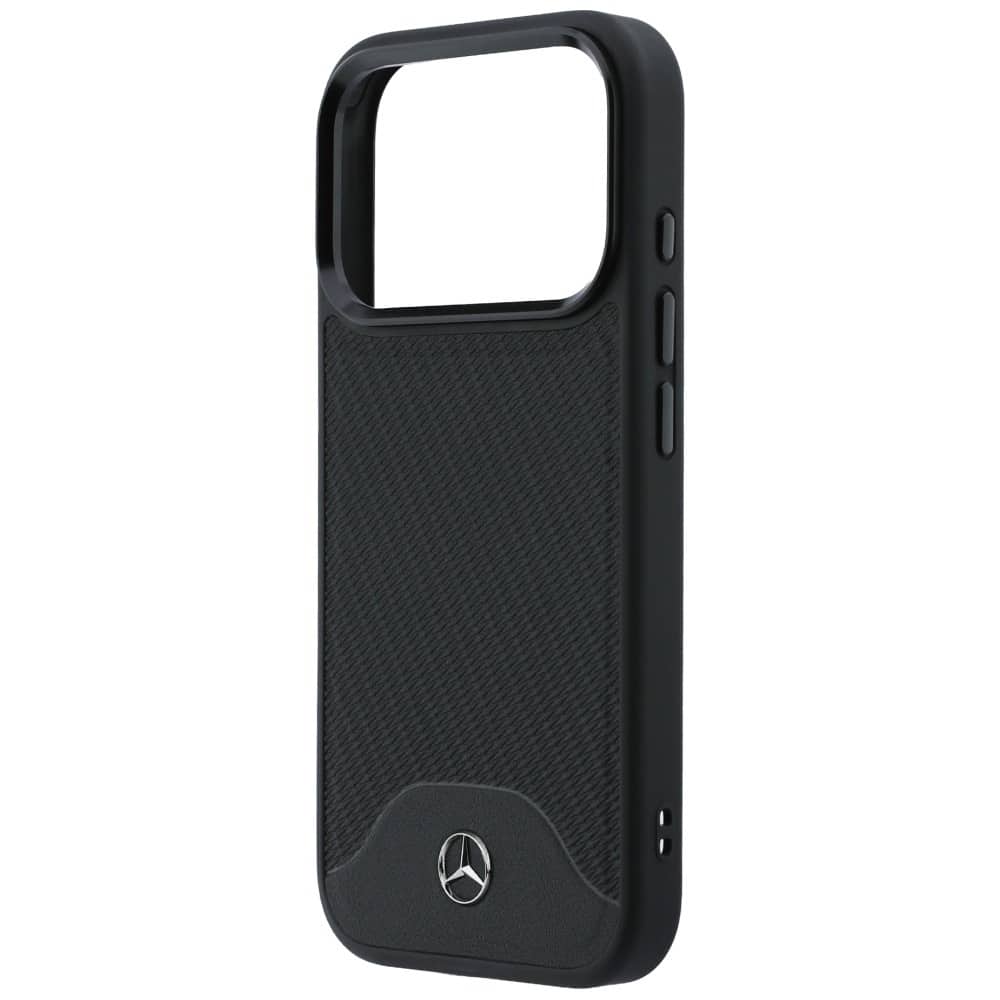 Θήκη Mercedes Δερμάτινη MagSafe με εφέ ξύλου και καμπύλης για iPhone 17 Pro Max, μαύρη - Image 6