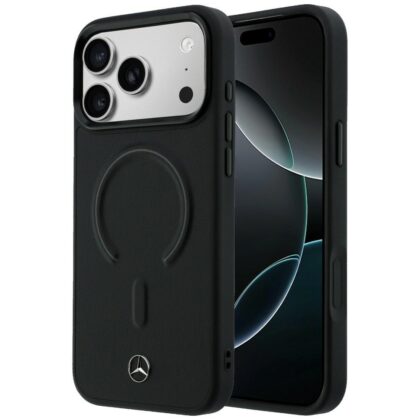 Θήκη Mercedes Δερμάτινη 3D MagSafe για iPhone 17 Pro Max μαύρη