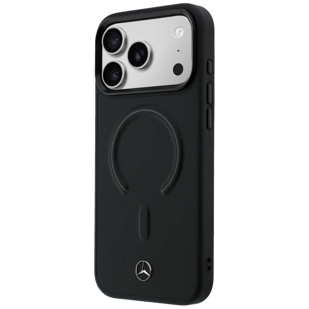 Θήκη Mercedes Δερμάτινη 3D MagSafe για iPhone 17 Pro Max μαύρη - Image 2