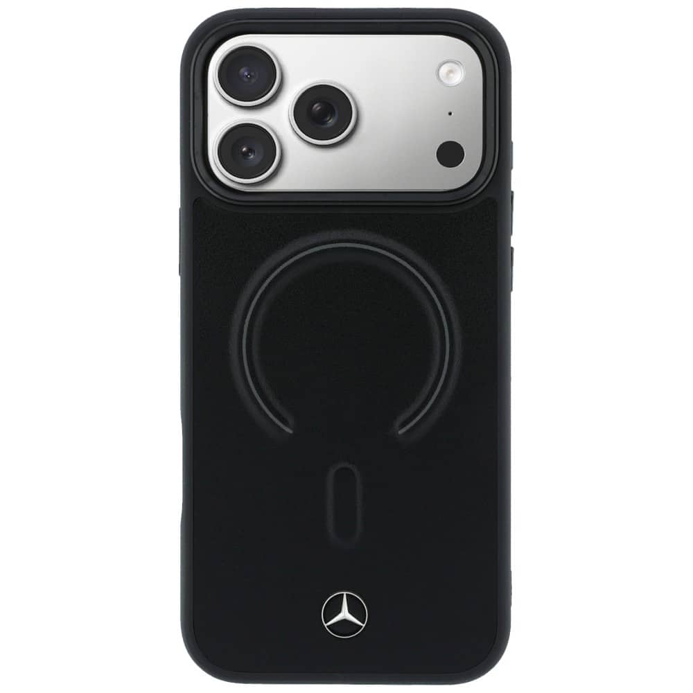 Θήκη Mercedes Δερμάτινη 3D MagSafe για iPhone 17 Pro Max μαύρη - Image 3