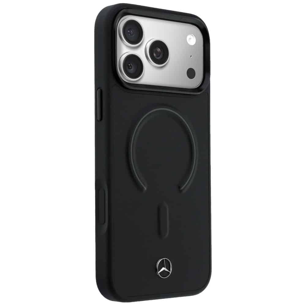 Θήκη Mercedes Δερμάτινη 3D MagSafe για iPhone 17 Pro Max μαύρη - Image 4