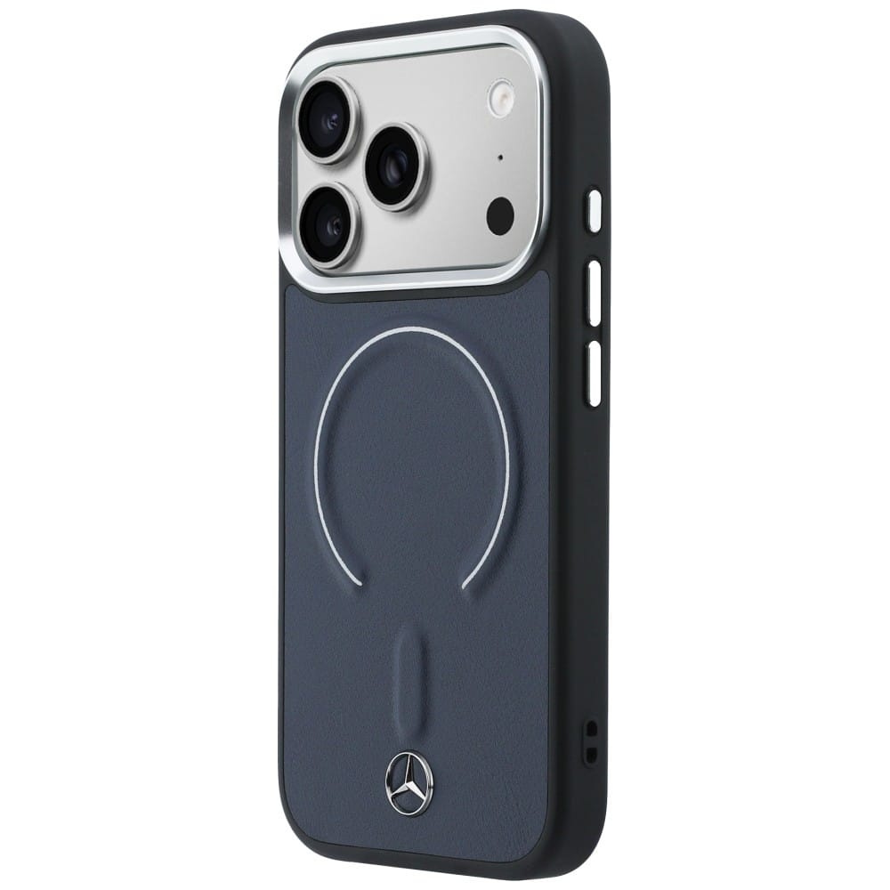 Θήκη Mercedes Leather 3D MagSafe για iPhone 17 Pro μπλε - Image 2