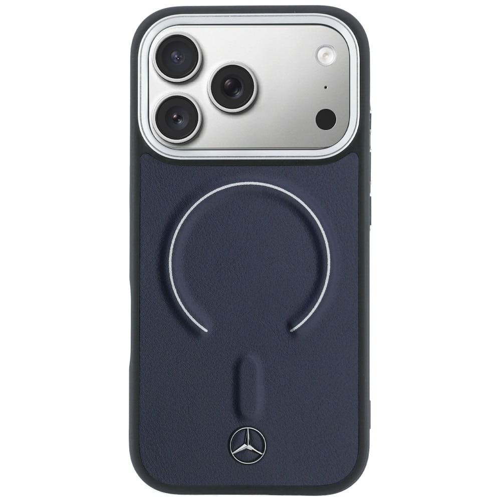 Θήκη Mercedes Leather 3D MagSafe για iPhone 17 Pro μπλε - Image 3