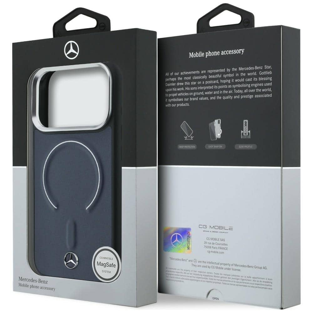 Θήκη Mercedes Leather 3D MagSafe για iPhone 17 Pro μπλε - Image 8