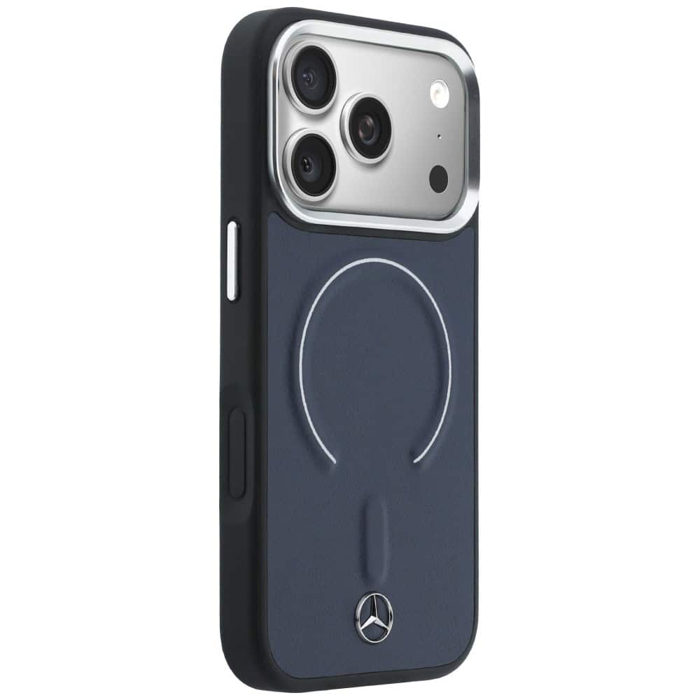 Θήκη Mercedes Δερμάτινη 3D MagSafe για iPhone 17 Pro Max μπλε σκούρο - Image 4