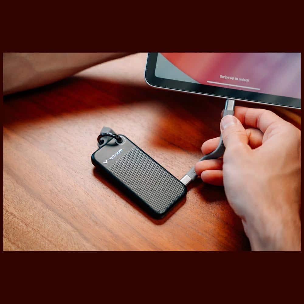 Εξωτερικός Δίσκος Verbatim Pocket SSD 256GB USB-C 3.2 γενιάς 2 μαύρο-γκρι 32415 - Image 6