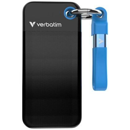 Εξωτερικός Δίσκος Verbatim Pocket SSD 256GB USB-C 3.2 γενιάς 2 μαύρο-μπλε 32416
