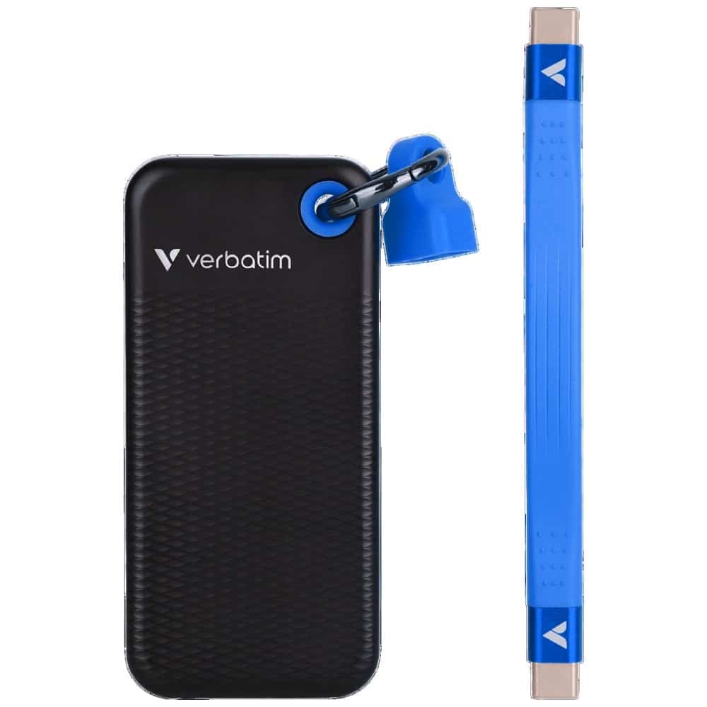 Εξωτερικός Δίσκος Verbatim Pocket SSD 512GB - μπρελόκ με καλώδιο USB-C 3.2 gen.2 μαύρο μπλε 32283 - Image 3
