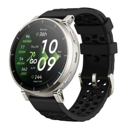 Amazfit Active 3 NFC, 45mm με λουράκι σιλικόνης, χρυσό μαύρο EU W2558GL1N