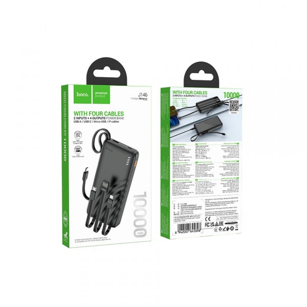Powerbank Hoco J146, 10000mAh, 10W, Μαύρο - Image 2