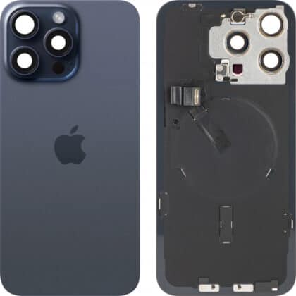 Κάλυμμα μπαταρίας / πίσω γυαλί για Apple iPhone 15 Pro Max, μπλε τιτανίου, τραβηγμένο (βαθμού Α)
