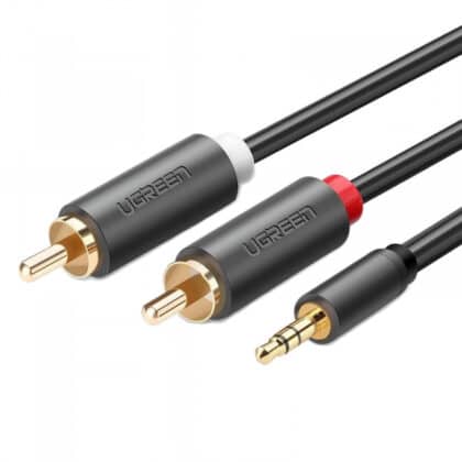 Καλώδιο ήχου 3,5 χιλ. σε 2 x RCA UGREEN AV102, 1,5 μ., Γκρι