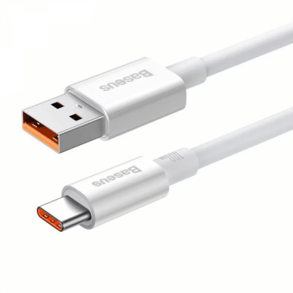 Καλώδιο USB-A σε USB-C Baseus Superior Series, 100W, 5A, 1m, Λευκό P10320102214-01