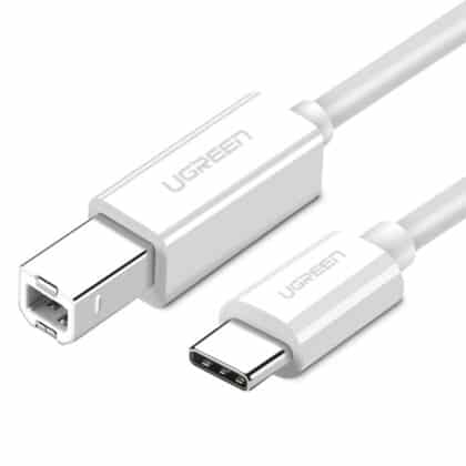 Ugreen καλώδιο USB-C / USB-B 2.0 για Scanner Printer 1.5 m (Λευκό) (US241)
