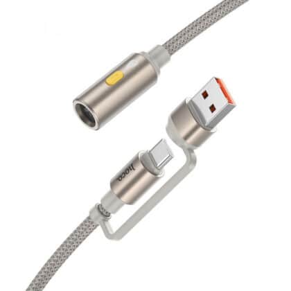 Ηλεκτρικός Αναπτήρας Hoco UA38B, 0.3m, USB-C / USB-A, Χρυσός