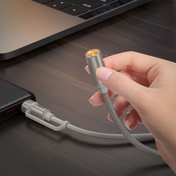 Ηλεκτρικός Αναπτήρας Hoco UA38B, 0.3m, USB-C / USB-A, Χρυσός - Image 3