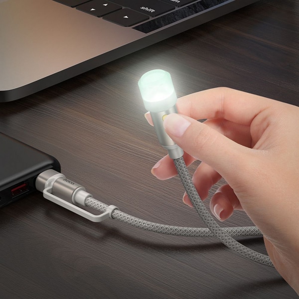 Καλώδιο LED Hoco UA38C, 0,3 m, USB-C / USB-A, Μαύρο - Image 3
