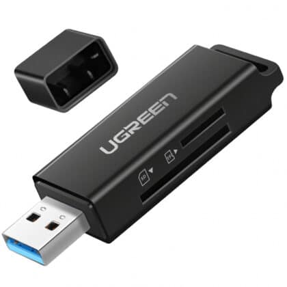 Ugreen portable TF/SD card reader for USB 3.0 Μαύρο (CM104)