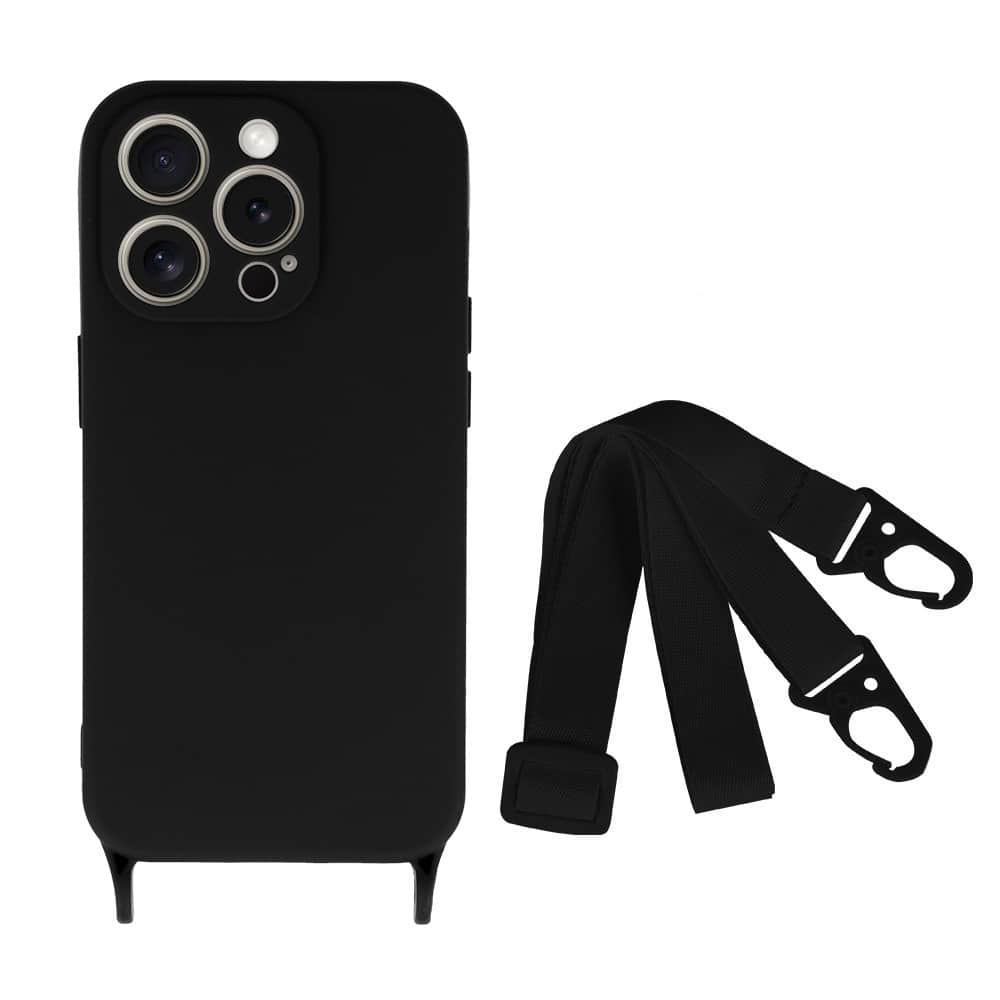 ΟΕΜ Θήκη Σιλικόνης με Λουράκι - θήκη για Apple iPhone 12 Pro - Μαύρο - Image 2