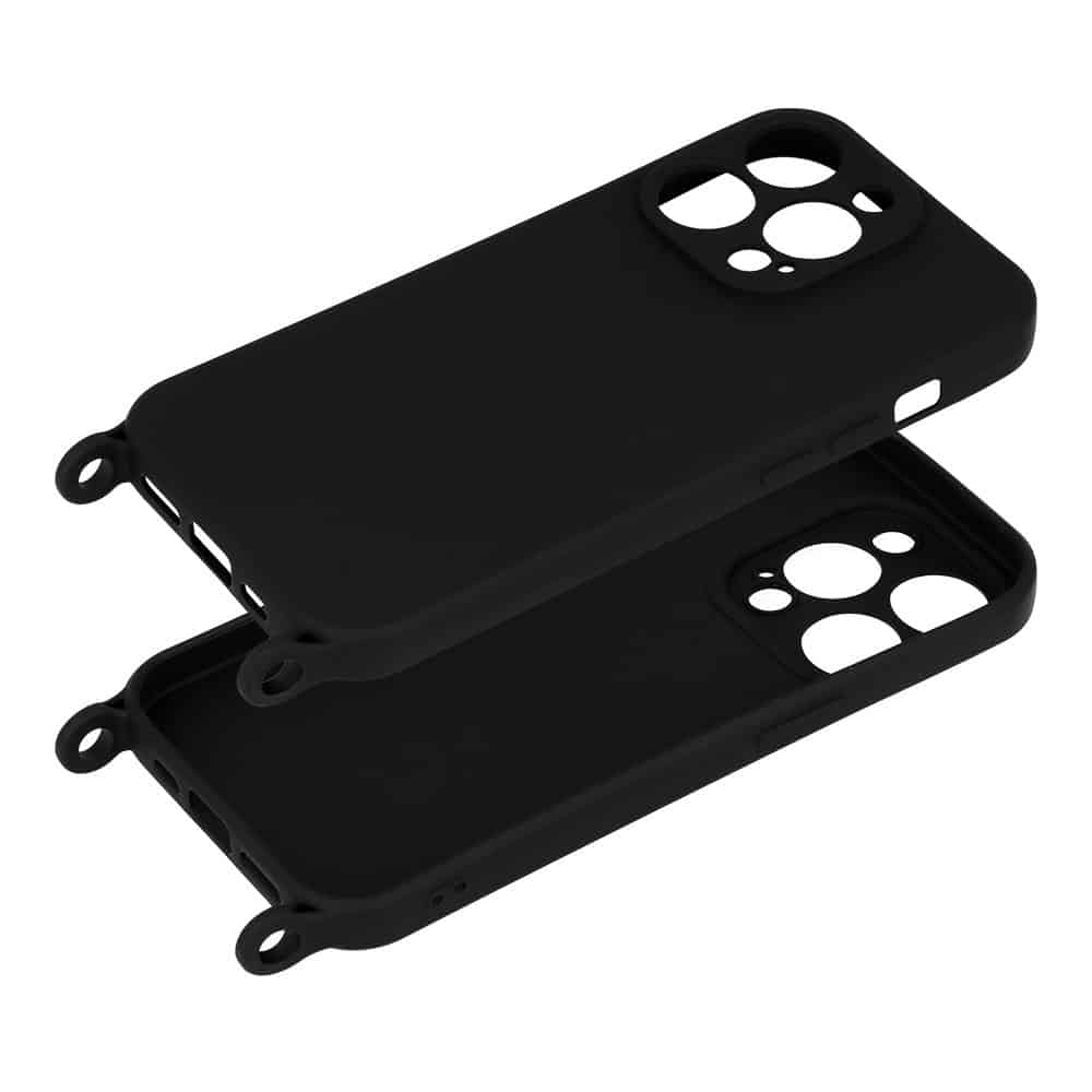 ΟΕΜ Θήκη Σιλικόνης με Λουράκι - θήκη για Apple iPhone 12 Pro - Μαύρο - Image 4